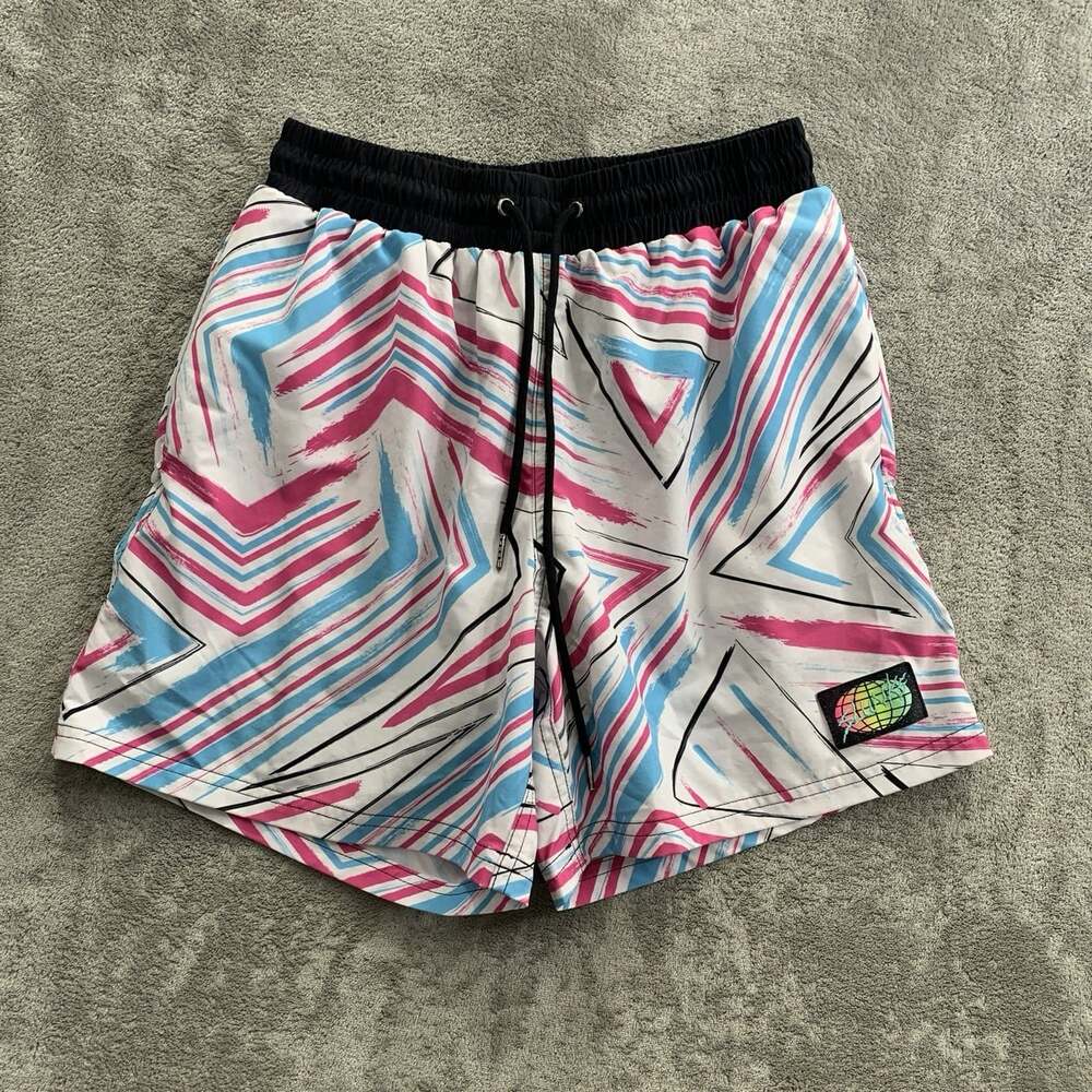 Slunks Shorts Size Small SG Elite Volleyball Club Lined Chevron Pattern Athletic